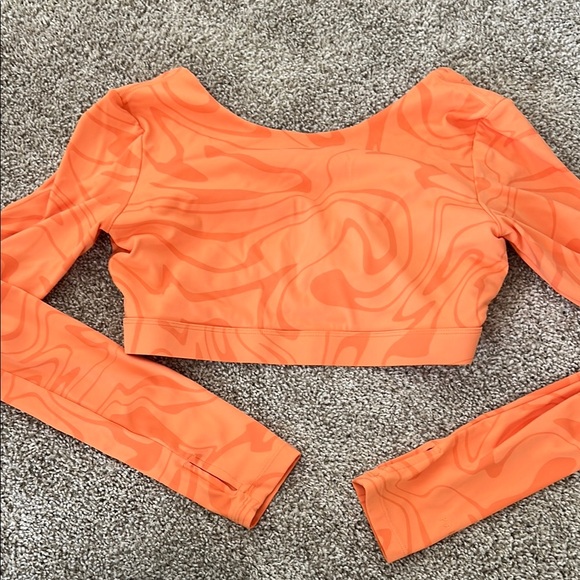 PARAGON Orange Long Sleeve Ruched Bodysuit - Picture 5 of 5